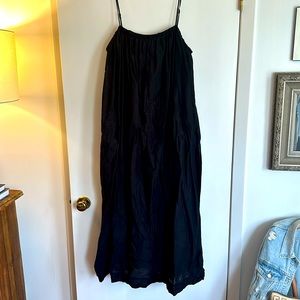 Spaghetti-strap black linen dress from H&M